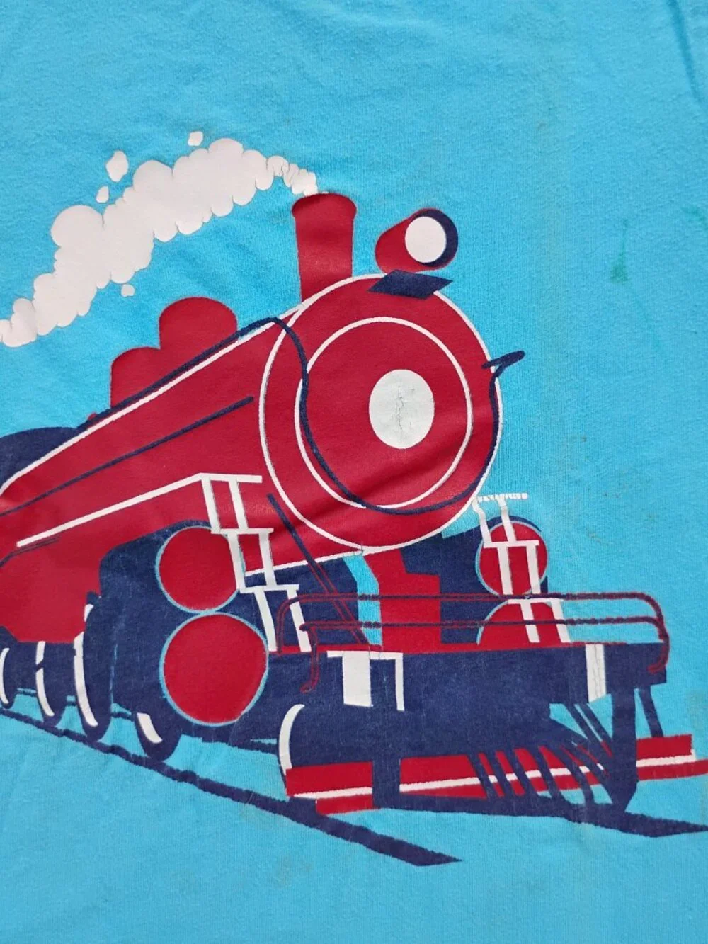 TRAIN ENGINE GRAPHIC TEE BOYS 5T THE CHILDREN'S PLACE T-SHIRT TOP BLUE RED SHIRT
